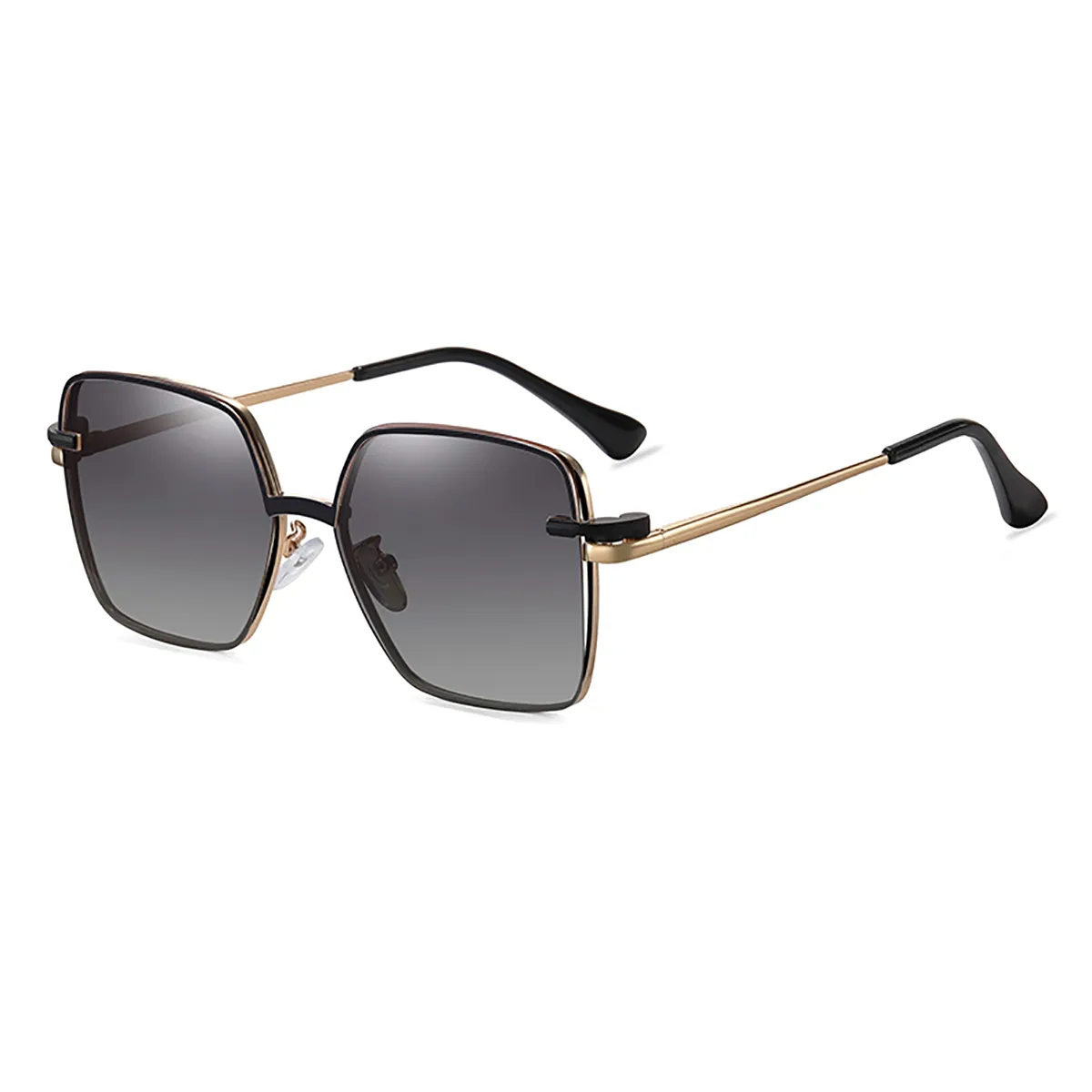 Square - Square Black Clip On Sunglasses for Women